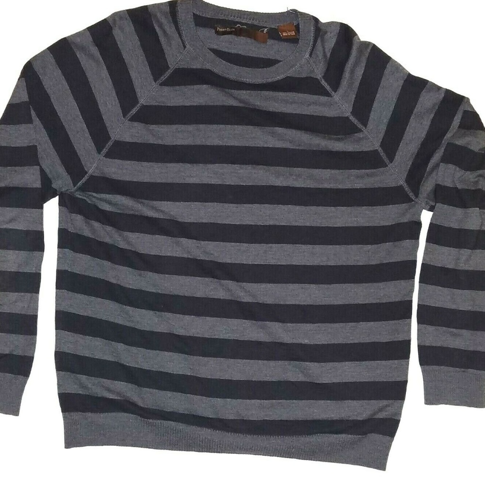 Perry Ellis Men's Lightweight Striped Sweater | L